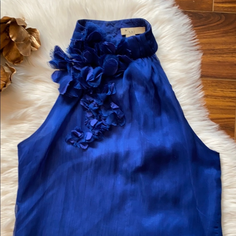 Blue halter top